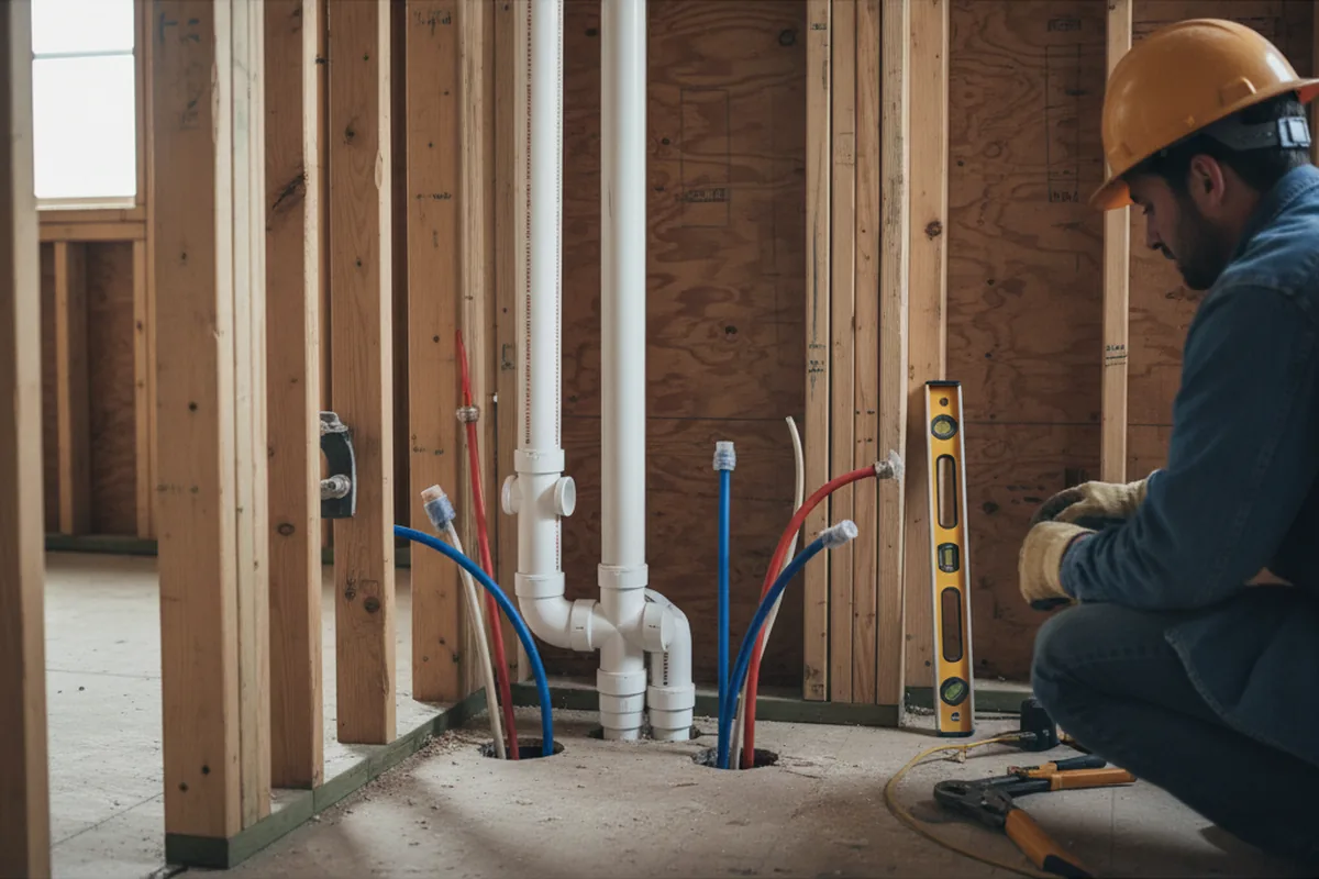 Drain and supply rough-in during Garbage Disposal Repair in Dickerson